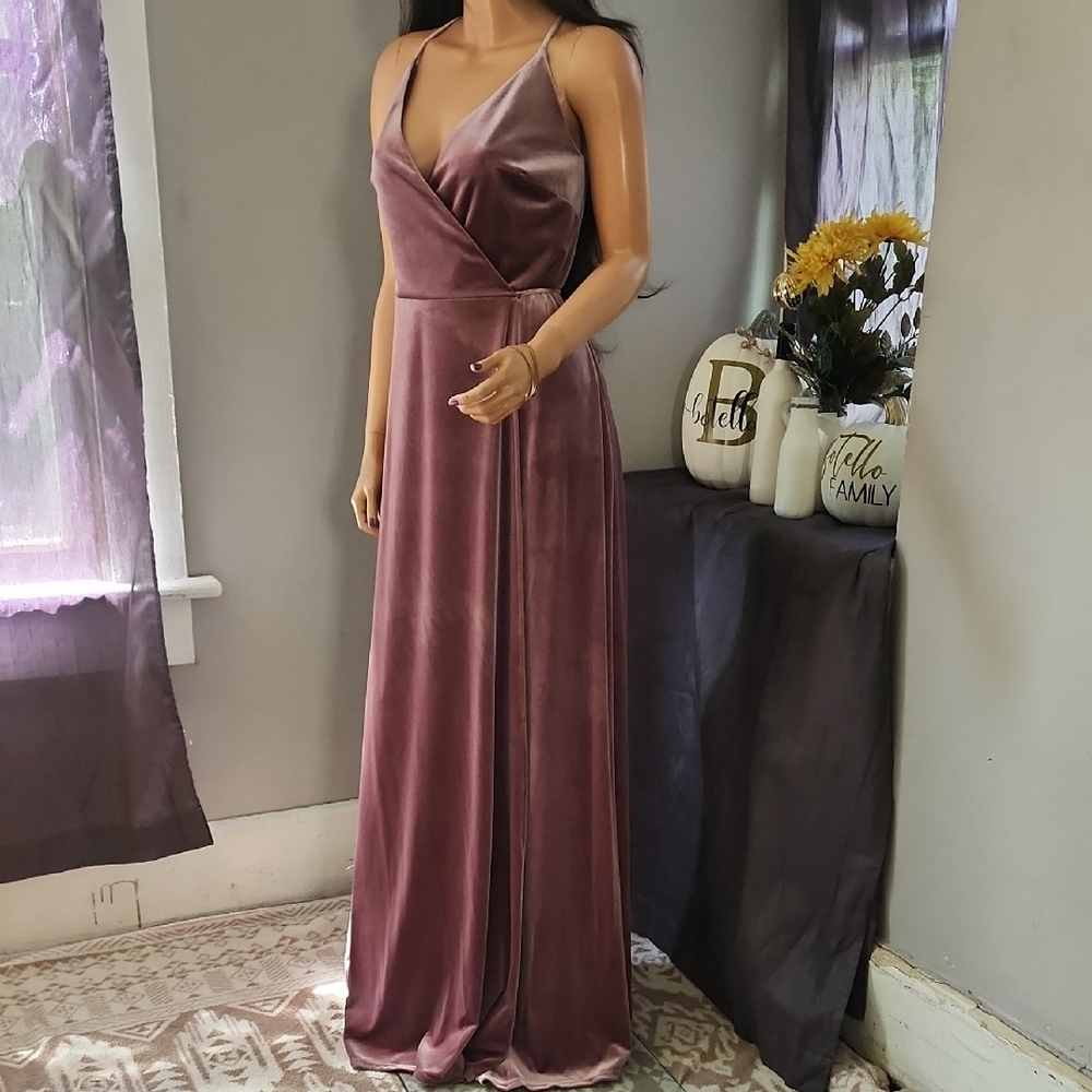 SORELLA VITA Strapless Mauve Wrap Long Dress